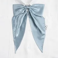 Yellow Oversized Bow Tie Women's Solid Color Bow Jk Uniform Shirt Wine Red College Style Swallowtail Butterfly Dragon Collar sku image 5