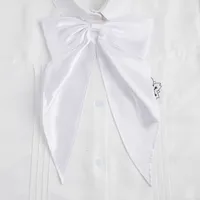 Yellow Oversized Bow Tie Women's Solid Color Bow Jk Uniform Shirt Wine Red College Style Swallowtail Butterfly Dragon Collar sku image 7