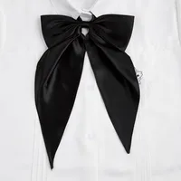 Yellow Oversized Bow Tie Women's Solid Color Bow Jk Uniform Shirt Wine Red College Style Swallowtail Butterfly Dragon Collar sku image 8