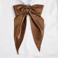 Yellow Oversized Bow Tie Women's Solid Color Bow Jk Uniform Shirt Wine Red College Style Swallowtail Butterfly Dragon Collar sku image 9