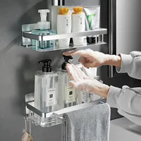 Toilet Wall-mounted Punch-free Toilet Bath Toilet Washstand Wall Storage Shelf Bathroom Storage Rack main image 3