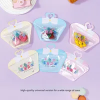 Universal Cute Cartoon Handheld Bear Ziplap Bag Transparent Ins Candy Snack Cookie Toy Gift Storage Bag main image 1