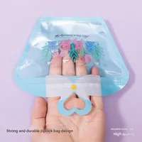 Universal Cute Cartoon Handheld Bear Ziplap Bag Transparent Ins Candy Snack Cookie Toy Gift Storage Bag main image 3