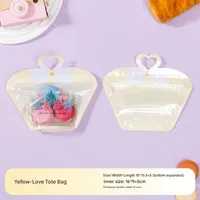 Universal Cute Cartoon Handheld Bear Ziplap Bag Transparent Ins Candy Snack Cookie Toy Gift Storage Bag sku image 1