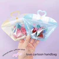 Universal Cute Cartoon Handheld Bear Ziplap Bag Transparent Ins Candy Snack Cookie Toy Gift Storage Bag main image 2