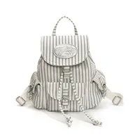 Ditsy Floral Stripe Casual Holiday Women's Backpack sku image 1