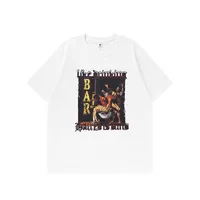 Jie Zhan Men's Wear | Funny Art Painting Printed T-shirt  Spring/Summer New American Street Loose Short Sleeve Jacket sku image 4