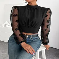 Women's Back Hollow Shirt Long Sleeve Blouses Streetwear Solid Color main image 5