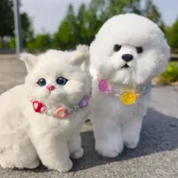 Pet Necklace Colorful Mixed Color Flower Pendant Handmade Beaded Cat Dog Collar Sweet Collar  Foreign Trade main image 2