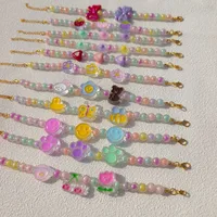 Pet Necklace Colorful Mixed Color Flower Pendant Handmade Beaded Cat Dog Collar Sweet Collar  Foreign Trade main image 3