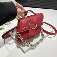 Women's Pu Leather Solid Color Streetwear Square Zipper Magnetic Buckle Shoulder Bag sku image 3