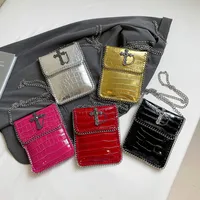 Women's Pu Leather Cross Crocodile Streetwear Square Magnetic Buckle Shoulder Bag main image 1