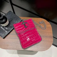 Women's Pu Leather Cross Crocodile Streetwear Square Magnetic Buckle Shoulder Bag sku image 5