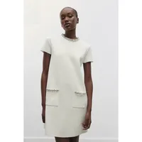 Women's T Shirt Dress Elegant Round Neck Short Sleeve Solid Color Above Knee Holiday Banquet Daily main image 1