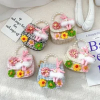 Fashion Children's Bag Cute Flower Baby Girl Coin Purse Cotton Linen Cartoon Bunny Children's Crossbody Bag main image 1