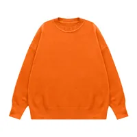 INF Men's Wear | 32 Core-spun Yarn Dopamine Crewneck Sweater  Fall/Winter Solid Color Loose Knitted Sweater sku image 2