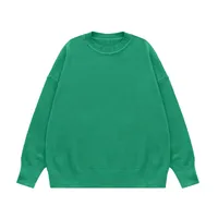INF Men's Wear | 32 Core-spun Yarn Dopamine Crewneck Sweater  Fall/Winter Solid Color Loose Knitted Sweater sku image 5