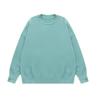 INF Men's Wear | 32 Core-spun Yarn Dopamine Crewneck Sweater  Fall/Winter Solid Color Loose Knitted Sweater sku image 10