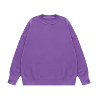 INF Men's Wear | 32 Core-spun Yarn Dopamine Crewneck Sweater  Fall/Winter Solid Color Loose Knitted Sweater sku image 16