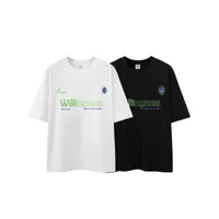 Jie Zhan Men's Wear | American Letter Thick Plate Printed T-shirt  Spring/Summer Fashion Brand New Street Loose Short Sleeve Men And Women main image 4