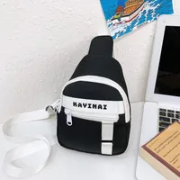 New Fashion Cool Letters Children's Chest Bag Travel Light Change Shoulder Bag Wholesale New Fashion Color Matching Children's Bag sku image 1