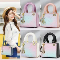 Women's Pu Leather Color Block Streetwear Square Zipper Shoulder Bag main image 1