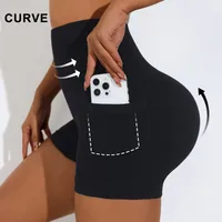 Elegant Lady Solid Color Nylon Spandex Active Bottoms Shorts sku image 2