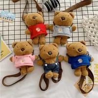 Wholesale New Children's Plush Bag Cartoon Bear Shoulder Messenger Bag Plush Doll Toy Change Accessories Bag main image 1
