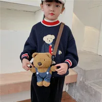 Wholesale New Children's Plush Bag Cartoon Bear Shoulder Messenger Bag Plush Doll Toy Change Accessories Bag main image 4