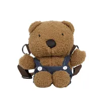 Wholesale New Children's Plush Bag Cartoon Bear Shoulder Messenger Bag Plush Doll Toy Change Accessories Bag sku image 5