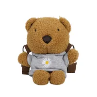 Wholesale New Children's Plush Bag Cartoon Bear Shoulder Messenger Bag Plush Doll Toy Change Accessories Bag sku image 3