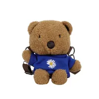 Wholesale New Children's Plush Bag Cartoon Bear Shoulder Messenger Bag Plush Doll Toy Change Accessories Bag sku image 4
