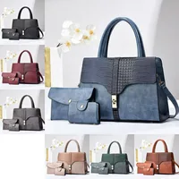 Women's Pu Leather Color Block Crocodile Streetwear Square Zipper Shoulder Bag main image 1