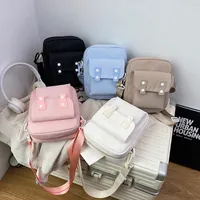 New Fashion Shoulder Bag Crossbody Women's Bag Cartoon Mobile Phone Backpack Casual Solid Color Small Square Bag Simple Travel Cloth Bag main image 1