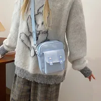 New Fashion Shoulder Bag Crossbody Women's Bag Cartoon Mobile Phone Backpack Casual Solid Color Small Square Bag Simple Travel Cloth Bag main image 3