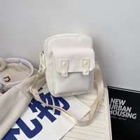 New Fashion Shoulder Bag Crossbody Women's Bag Cartoon Mobile Phone Backpack Casual Solid Color Small Square Bag Simple Travel Cloth Bag sku image 1