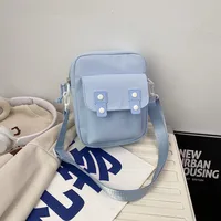 New Fashion Shoulder Bag Crossbody Women's Bag Cartoon Mobile Phone Backpack Casual Solid Color Small Square Bag Simple Travel Cloth Bag sku image 3