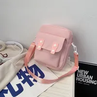 New Fashion Shoulder Bag Crossbody Women's Bag Cartoon Mobile Phone Backpack Casual Solid Color Small Square Bag Simple Travel Cloth Bag sku image 4