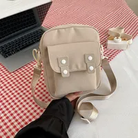 New Fashion Shoulder Bag Crossbody Women's Bag Cartoon Mobile Phone Backpack Casual Solid Color Small Square Bag Simple Travel Cloth Bag sku image 5