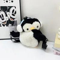 New Cute Stuffed Backpack Cartoon Doll Panda Doll One-Shoulder Messenger Bag Claw Machine Gift sku image 2