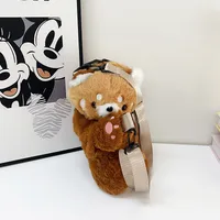 New Cute Stuffed Backpack Cartoon Doll Panda Doll One-Shoulder Messenger Bag Claw Machine Gift sku image 5