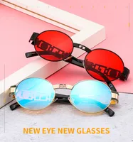 50629 Metal Punk Craft Sunglasses Oval Frame All-Match Street Photographing Instagram Style Trendy Rock Sunglasses For Men And Women main image 2