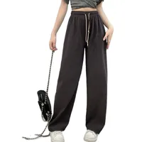 New Girls Casual Pants Corduroy Double Drawstring Smiley Wide Leg Pants Explosive Women's Straight Loose High Waist Pants main image 5