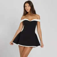 Wholesale  Women's Clothing  Spring New Contrast Color Design Sexy Tube Bra Slim Flounced Dress main image 2