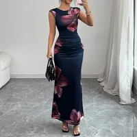 Europe And The United States Slim Dress Sleeveless One-step Skirt  Foreign Trade Designed Dress Hip Dress Women sku image 2