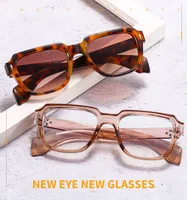 (T22082) New Box Men's And Women's Business Sunglasses  Trend Flat Mirror Rice Nail Vintage Glasses main image 1