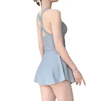 Hot Spring Swimwear Women's Fashion Explosions Solid Color Slim Flesh Covering Body Skirt Conservative Waist Sexy Swimwear Wholesale main image 5