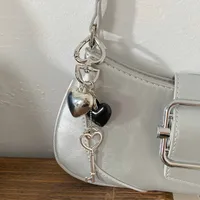 Two-in-one  Hot Selling Billiards Black Eight Trend Silver Love Metal Key Chain Bag Pendant Girlfriends main image 1