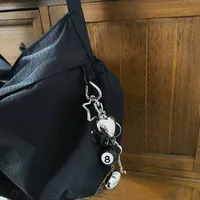Two-in-one  Hot Selling Billiards Black Eight Trend Silver Love Metal Key Chain Bag Pendant Girlfriends main image 3