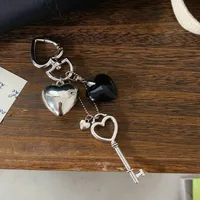 Two-in-one  Hot Selling Billiards Black Eight Trend Silver Love Metal Key Chain Bag Pendant Girlfriends main image 4